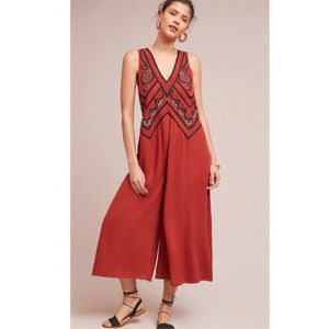 Anthropologie Maeve Desert Embroidered Jumpsuit 0